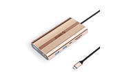 USB-Hubs - ORICO XDR 12in1 USB-C Docking Station USB-A USB-C 2x HDMI 4K 60Hz DisplayPort 4K 60Hz RJ45 Gigabit PD 100W SD and microSD Card Reader - Rose Gold USB-Hubs - USB 3.1 - 12 - XDR-X33-RG-BP