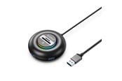 USB-Hubs - ORICO YXR5-U3 RGB USB Hub 4-Port USB-A 3.0 with SD and microSD Card Reader 0.3m - Black USB-Hubs - USB 3.0 - 4 - Schwarz - YXR5-U3-03-BK-BP