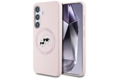 Handys - Cover & Cases - Karl Lagerfeld Silicone Double Heads And Circle MagSafe Samsung Galaxy S25 Case Pink - 3666339450205