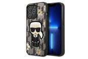 Handys - Cover & Cases - Karl Lagerfeld Flower Ikonik Karl case for iPhone 13 Pro / iPhone 13 - gray - 3666339049461