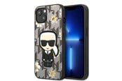 Handys - Cover & Cases - Karl Lagerfeld Flower Ikonik Karl case for iPhone 13 mini - gray - 3666339049447