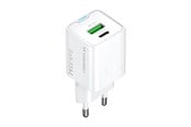 Handys - Adapter und Ladegeräte - Wozinsky WWC-35W GaN USB-A + USB-C Wandladegerät - Weiß - 5907769388033