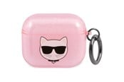 Handys - Anderes Zubehör - Karl Lagerfeld Glitter Choupette Case for AirPods 3 - Pink - 3666339009182
