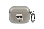 Handys - Anderes Zubehör - Karl Lagerfeld Glitter Karl's Head Case for AirPods 3 - Black - 3666339030278
