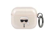 Handys - Anderes Zubehör - Karl Lagerfeld Glitter Karl's Head Case for AirPods 3 - Gold - 3666339030360