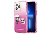 Handys - Cover & Cases - Karl Lagerfeld Gradient Ikonik Karl&Choupette Case for iPhone 13 Pro / iPhone 13 - Pink - 3666339049225