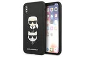 Handys - Cover & Cases - Karl Lagerfeld Saffiano Karl&Choupette Head case for iPhone X/XS - black - 3666339055004