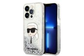 Handys - Cover & Cases - Karl Lagerfeld Glitter Karl's Head case for iPhone 14 Pro Max - silver - 3666339086879