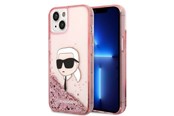 Handys - Cover & Cases - Karl Lagerfeld Glitter Karl's Head case for iPhone 14 Plus - pink - 3666339086893