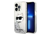 Handys - Cover & Cases - Karl Lagerfeld KLHCP14XLNHCS iPhone 14 Pro Max 6.7" silver/silver hardcase Glitter Choupette Head - 3666339086954