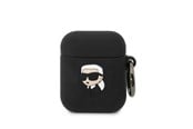 Handys - Anderes Zubehör - Karl Lagerfeld KLA2RUNIKK AirPods 1/2 cover black/black Silicone Karl Head 3D - 3666339087807