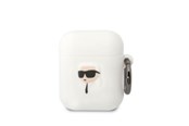 Handys - Anderes Zubehör - Karl Lagerfeld KLA2RUNIKH AirPods 1/2 cover white/white Silicone Karl Head 3D - 3666339087838