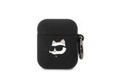 Handys - Anderes Zubehör - Karl Lagerfeld KLA2RUNCHK AirPods 1/2 cover black/black Silicone Choupette Head 3D - 3666339087890