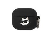 Handys - Anderes Zubehör - Karl Lagerfeld KLA3RUNCHK AirPods 3 cover black/black Silicone Choupette Head 3D - 3666339087913