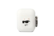 Handys - Anderes Zubehör - Karl Lagerfeld KLA2RUNCHH AirPods 1/2 cover white/white Silicone Choupette Head 3D - 3666339087920