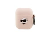 Handys - Anderes Zubehör - Karl Lagerfeld KLA2RUNCHP AirPods 1/2 cover pink/pink Silicone Choupette Head 3D - 3666339087951