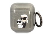 Handys - Anderes Zubehör - Karl Lagerfeld KLA2HNKCTGK Airpods 1/2 cover black/black Gliter Karl&Choupette - 3666339088132