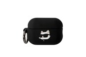 Handys - Anderes Zubehör - Karl Lagerfeld KLAP2RUNCHK AirPods Pro 2 cover black/black Silicone Choupette Head 3D - 3666339099268