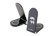 Handys - Adapter und Ladegeräte - Karl Lagerfeld Ikonik MagSafe 15W inductive charger foldable 2in1 - black - 3666339113025