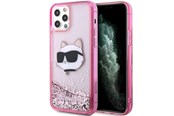 Handys - Cover & Cases - Karl Lagerfeld KLHCP12MLNCHCP iPhone 12/ 12 Pro 6.1" pink/pink hardcase Glitter Choupette Head - 3666339119065