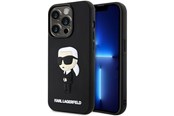 Handys - Cover & Cases - Karl Lagerfeld KLHCP14L3DRKINK iPhone 14 Pro 6.1" black/black hardcase Rubber Ikonik 3D - 3666339122645
