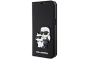 Handys - Cover & Cases - Karl Lagerfeld KLBKP14LSANKCPK iPhone 14 Pro 6.1" bookcase black/black Saffiano Karl & Choupette - 3666339122805