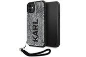 Handys - Cover & Cases - Karl Lagerfeld KLHCN61PSQRKS iPhone 11 / Xr 6.1" silver/silver hardcase Sequins Cord - 3666339128029