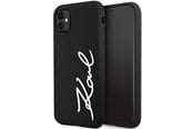 Handys - Cover & Cases - Karl Lagerfeld KLHCN61SKSVGK iPhone 11 / Xr 6.1" black/black hardcase Silicone Signature - 3666339130527