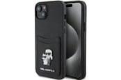 Handys - Cover & Cases - Karl Lagerfeld Saffiano Cardslot Karl&Choupette Metal Pin case for iPhone 15 - black - 3666339165512