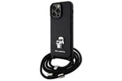 Handys - Cover & Cases - Karl Lagerfeld KLHCP14XSAKCPSK case for iPhone 14 Pro Max 6.7" hardcase - black Crossbody Saffiano Metal Pin Karl&Choupette - 3666339165741