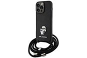 Handys - Cover & Cases - Karl Lagerfeld Crossbody Saffiano Metal Pin Karl & Choupette Case for iPhone 15 Pro Max - Black - 3666339165789