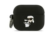 Handys - Anderes Zubehör - Karl Lagerfeld Silicone Karl & Chaupette Head 3D Case for AirPods Pro 3 - Black - 3666339574680