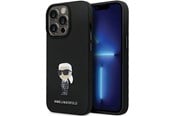 Handys - Cover & Cases - Karl Lagerfeld KLHCP14XSMHKNPK case for iPhone 14 Pro Max 6.7" - black Silicone Ikonik Metal Pin - 3666339165987