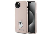 Handys - Cover & Cases - Karl Lagerfeld Silicone Choupette Metal Pin Case for iPhone 15 Plus / 14 Plus - Pink - 3666339166243