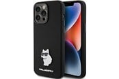 Handys - Cover & Cases - Karl Lagerfeld Silicone Choupette Metal Pin case for iPhone 15 Pro Max - black - 3666339166380