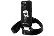 Handys - Cover & Cases - Karl Lagerfeld KLHCP15XSCBSKNK iPhone 15 Pro Max 6.7" hardcase black/black Crossbody Silicone Ikonik - 3666339167462