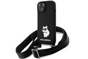 Handys - Cover & Cases - Karl Lagerfeld KLHCP15SSCBSCNK iPhone 15 6.1" hardcase black/black Crossbody Silicone Choupette - 3666339167554