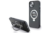 Handys - Cover & Cases - Karl Lagerfeld KLHMP15SHMRSKHK iPhone 15 6.1" black/black hardcase Ring Stand Karl Head MagSafe - 3666339168391