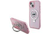 Handys - Cover & Cases - Karl Lagerfeld KLHMP15SHMRSCHP iPhone 15 6.1" pink/pink hardcase Ring Stand Choupette Head MagSafe - 3666339168759