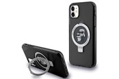 Handys - Cover & Cases - Karl Lagerfeld Ring Stand Karl&Choupette MagSafe case for iPhone 11 / Xr - black - 3666339169039