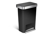 Mülltrennung - Simplehuman Rectangular Pedal Bin with Liner Pocket - 45 L - Black - CW1385CB