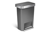 Mülltrennung - Simplehuman Rectangular Pedal Bin with Liner Pocket - 45 L Grey - CW1386CB