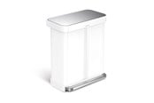 Mülltrennung - Simplehuman Dual Compartment Pedal Bin - 58L (34/24) - White - CW2107
