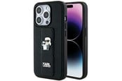 Handys - Cover & Cases - Karl Lagerfeld Gripstand Saffiano Karl&Choupette Pins case for iPhone 13 Pro / 13 - black - 3666339206819