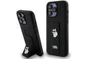 Handys - Cover & Cases - Karl Lagerfeld Gripstand Saffiano Choupette Pins case for iPhone 13 Pro Max - black - 3666339207380