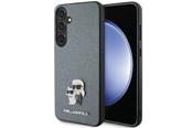 Handys - Cover & Cases - Karl Lagerfeld KLHCS24MPSAKCMPG S24+ S926 hardcase gray/gray Saffiano Karl & Choupette Metal Pin - 3666339242060