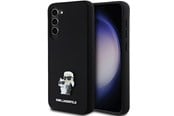 Handys - Cover & Cases - Karl Lagerfeld Silicone Karl&Choupette Metal Pin case for Samsung Galaxy S23+ - black - 3666339242183