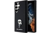 Handys - Cover & Cases - Karl Lagerfeld Silicone Ikonik Metal Pin case for Samsung Galaxy S23 Ultra - black - 3666339242282