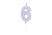 Spielzeug - Globos Cake candle 4.5cm Pastel Lilac no. 6 - 1216