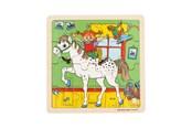 Puzzle - Pippi Langstrømpe Pippi - Framed Wooden Puzzle - Horse - 8633